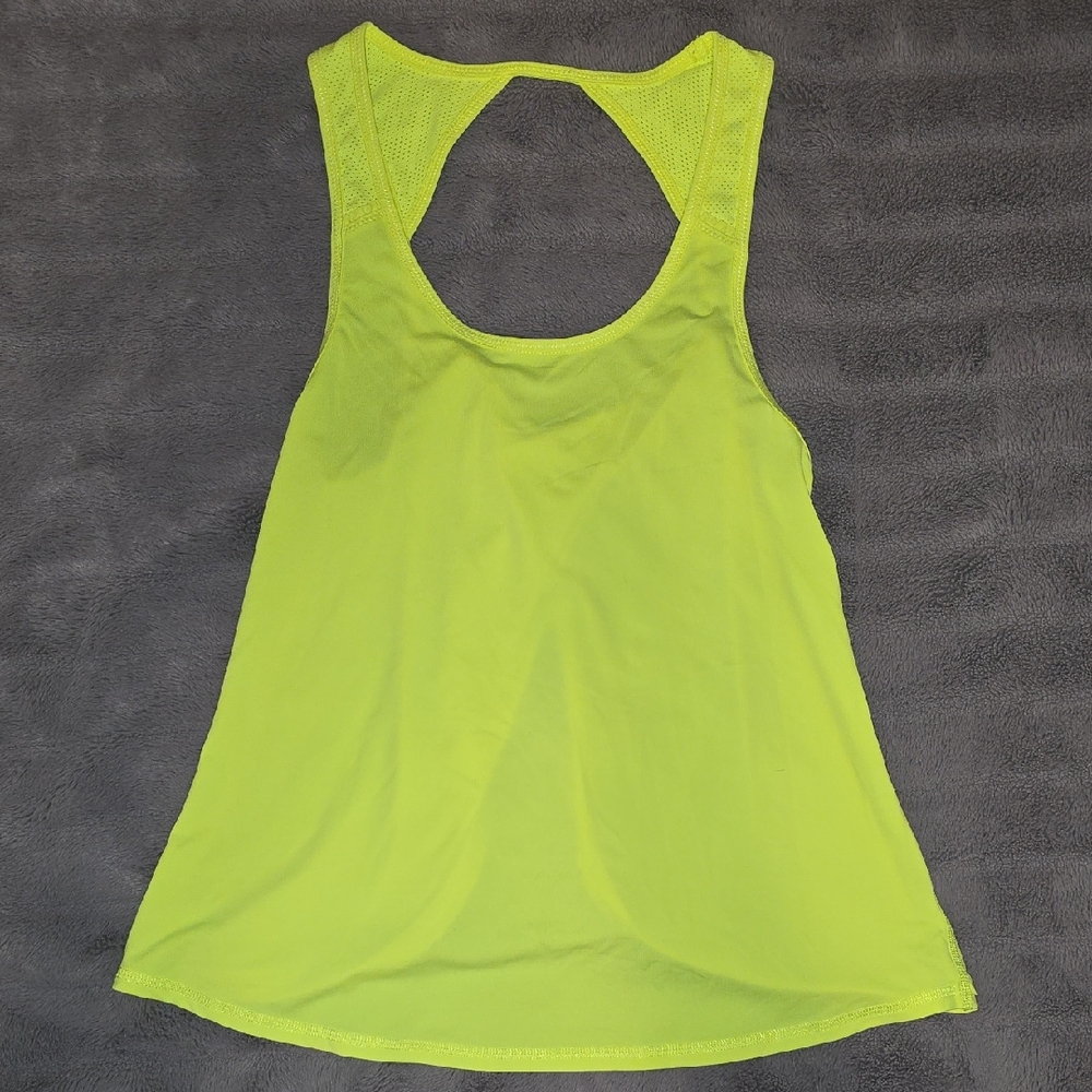 American Eagle Women's Neon Yellow Sleeveless Tank Top stylish back M